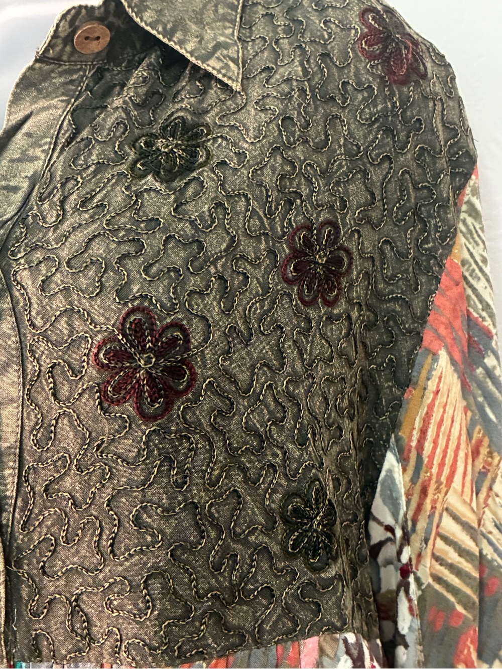 Young Threads Patchwork And Embroidered Tiered Mini Dress/Tunic NWOT size Large - Picture 4 of 16